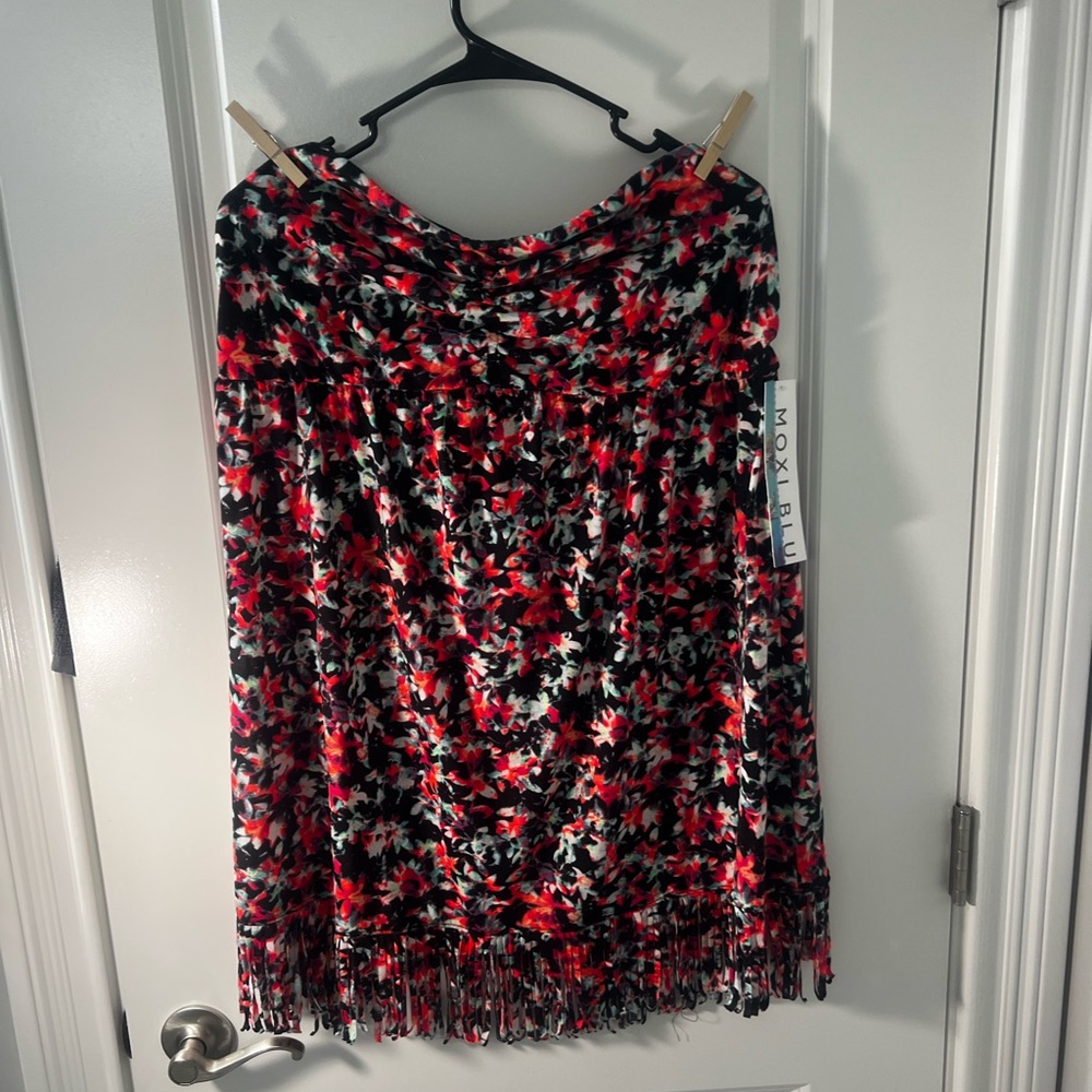 Women's Vibrant Floral fringe dress Swim Coverup